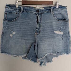Abercrombie & Fitch The Dad Short High Rise Women’s Size 16 Raw Hem